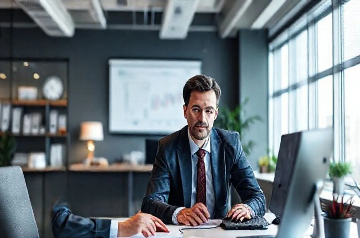 Executive search consultant workspace modern